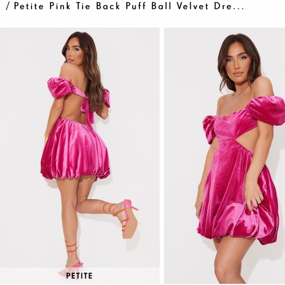 Fuchsia Velvet Dress - Picture 1 of 1